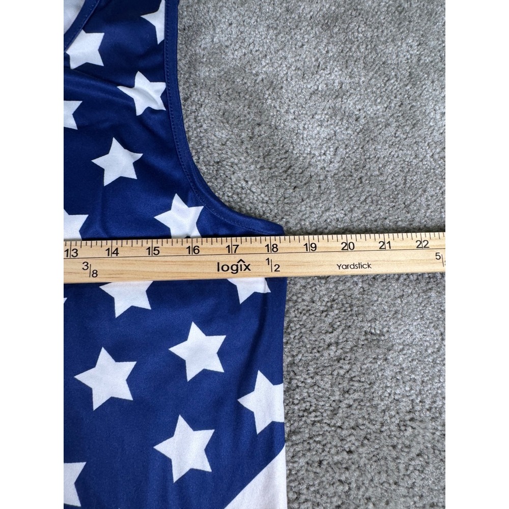 For G and PL American Flag Dress Women Medium Stars Stripes Patriotic Sleeveless - Picture 3 of 6
